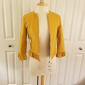 New with Tags ZARA jacket with ruffles size SMALL.